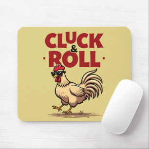 Funny "Cluck & Roll" Tupp Tecknad Coola Design Musmatta
