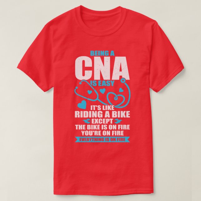 Funny CNA-Auktoriserad för sjuksköterskeassistent  T Shirt (Design framsida)