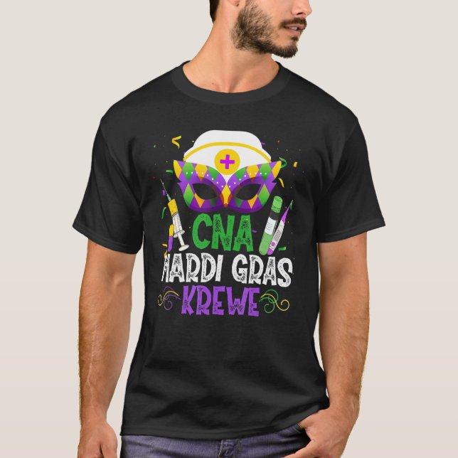 Funny Cna Krewe Nurse Nursing Mask Mardi Gras Carn T Shirt (Framsida)