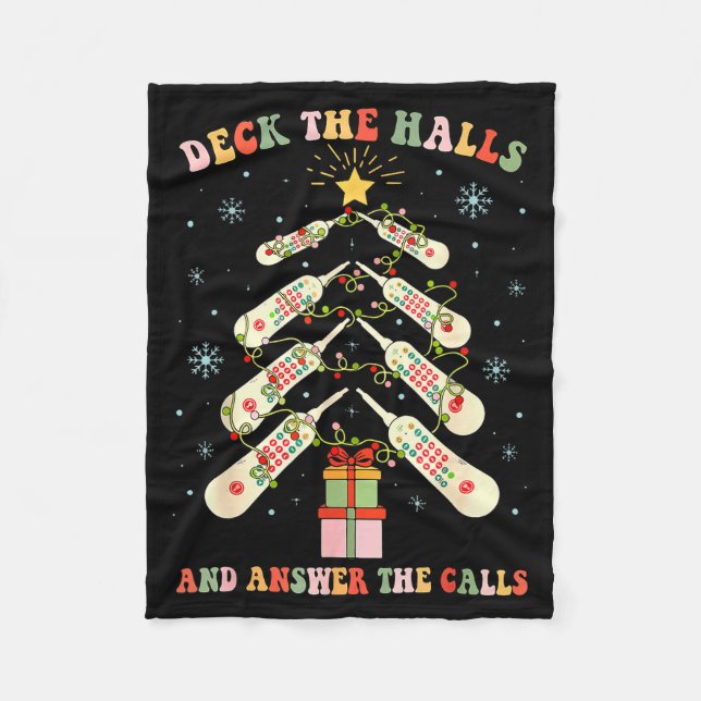 Funny Cna Nurse Christmas Medical Xmas Trees Nursi Fleecefilt (Framsidan)