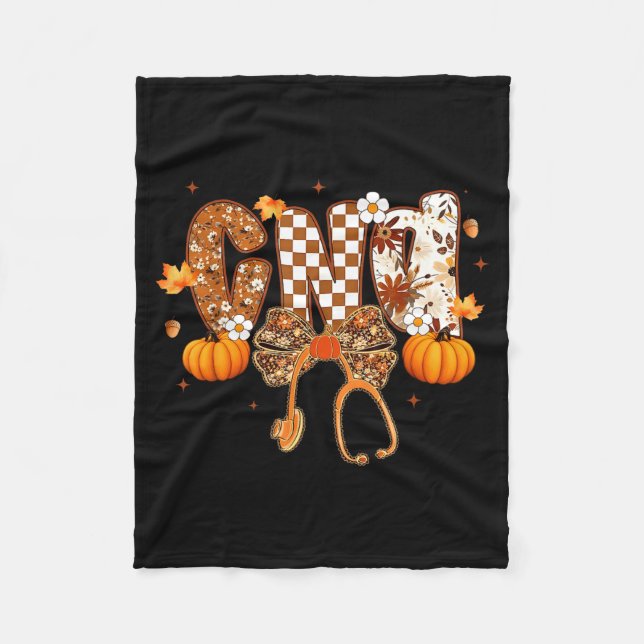 Funny Cna Nurse Coquette Bow Stethoscope Fall Girl Fleecefilt (Framsidan)