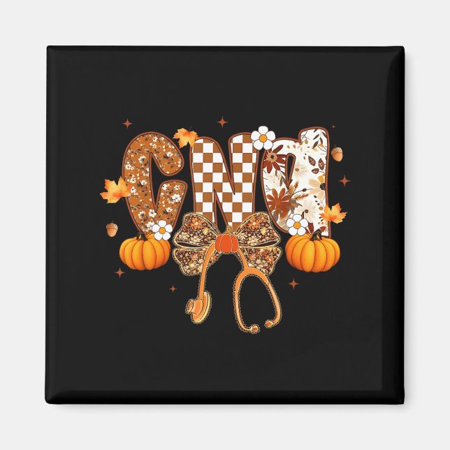 Funny Cna Nurse Coquette Bow Stethoscope Fall Girl Magnet (Framsidan)