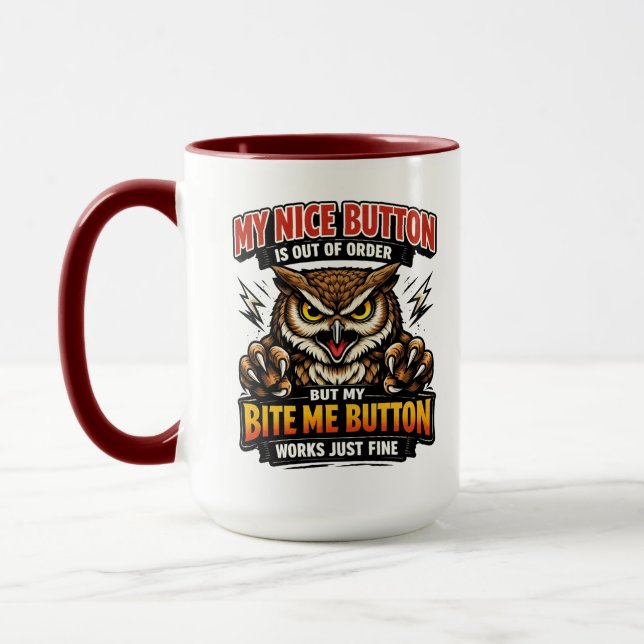 Funny Co-Worker | My Nice Button Is Out of Order Mugg (Vänster)