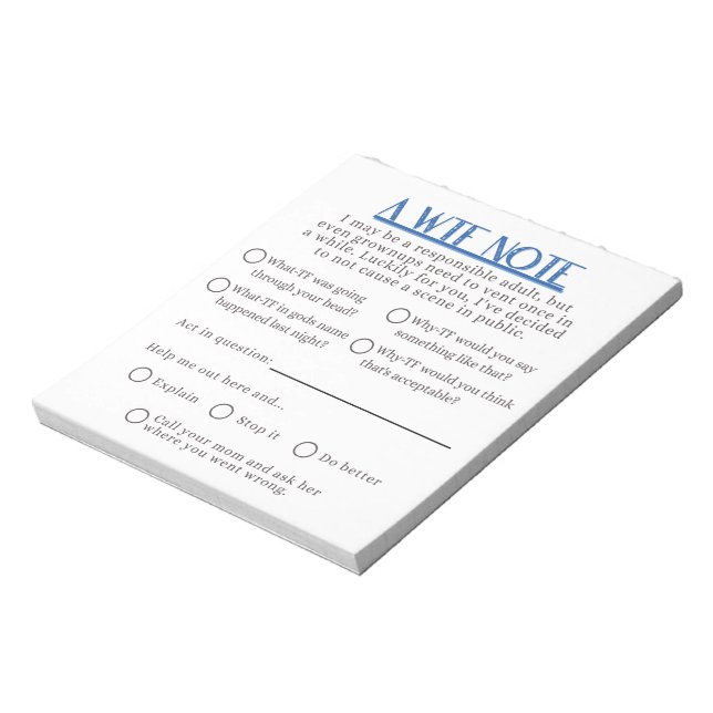 Funny Co-Worker WTF Anteckningsblock (Roterad)