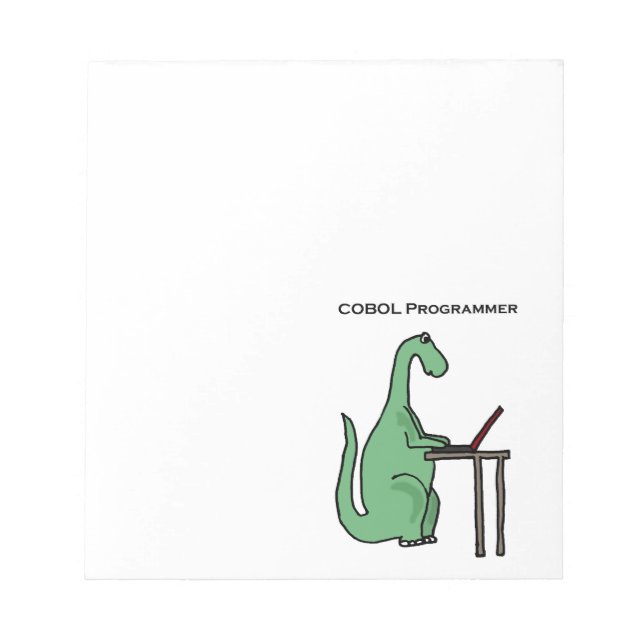 Funny COBOL Programmer Dinosaur Anteckningsblock (Framsida)