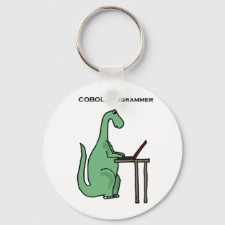 Funny COBOL Programmer Dinosaur Nyckelring