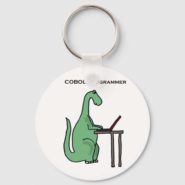 Funny COBOL Programmer Dinosaur Nyckelring (Framsida)