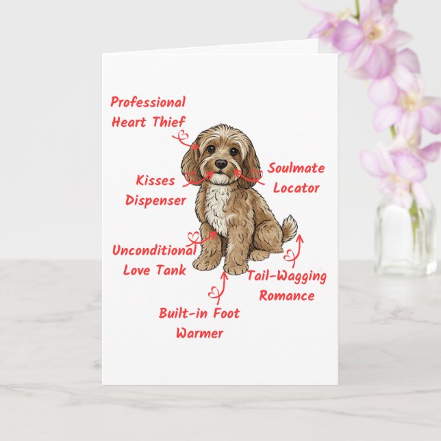 Funny Cockapoo Anatomy Card- Custom Inside Message Kort (Orkide)