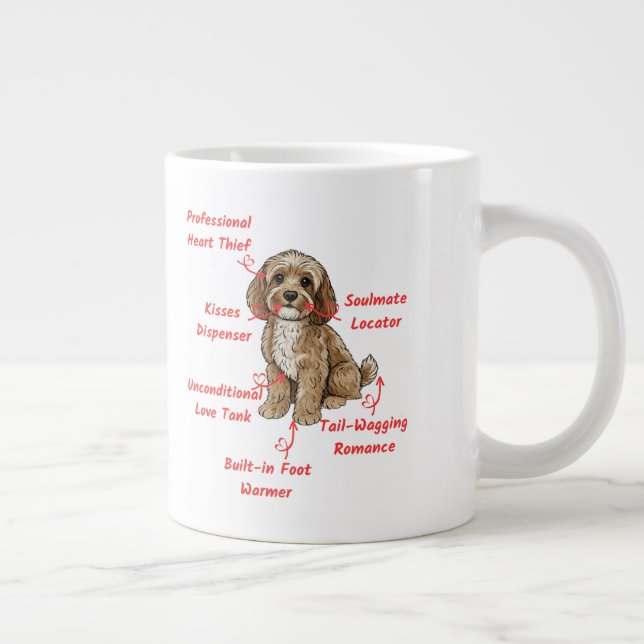 Funny Cockapoo Anatomy - Unique Valentine Gift Jumbo Mugg (Höger)