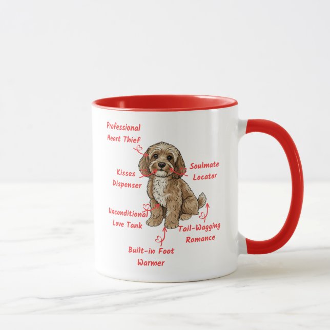 Funny Cockapoo Anatomy - Unique Valentine Gift Mugg (Höger)