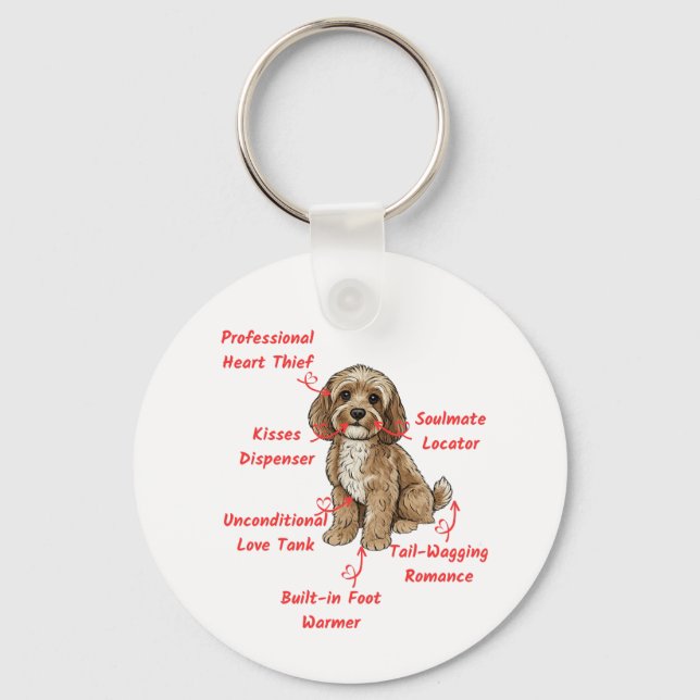Funny Cockapoo Anatomy - Unique Valentine Gift Nyckelring (Baksida)