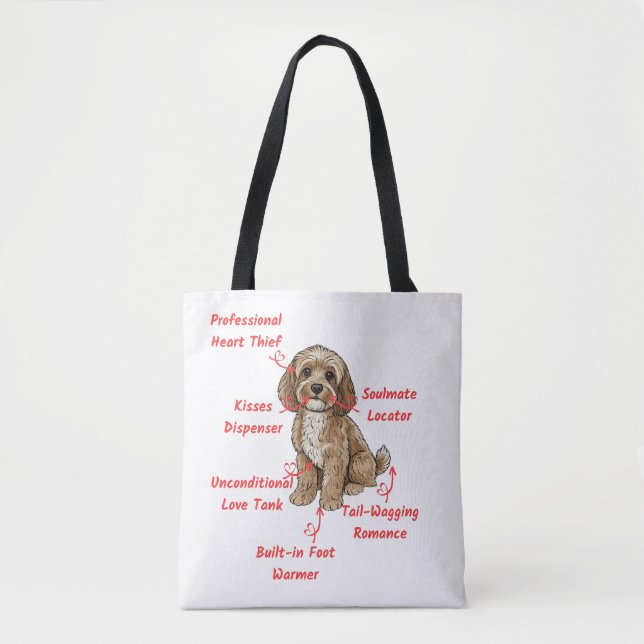 Funny Cockapoo Anatomy - Unique Valentine Gift Tygkasse (Framsida)