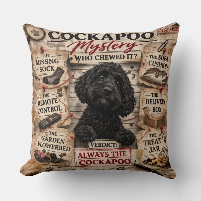 Funny Cockapoo Cushion unique gift Kudde (Framsida)