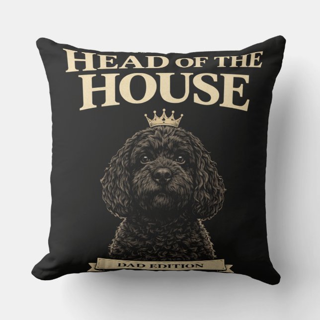 Funny Cockapoo Dad Gift | Head Of The House Kudde (Framsida)