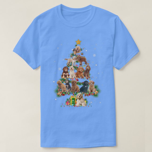 Funny Cockapoo Dog Christmas Tree Dog Lover Xmas  T Shirt (Design framsida)