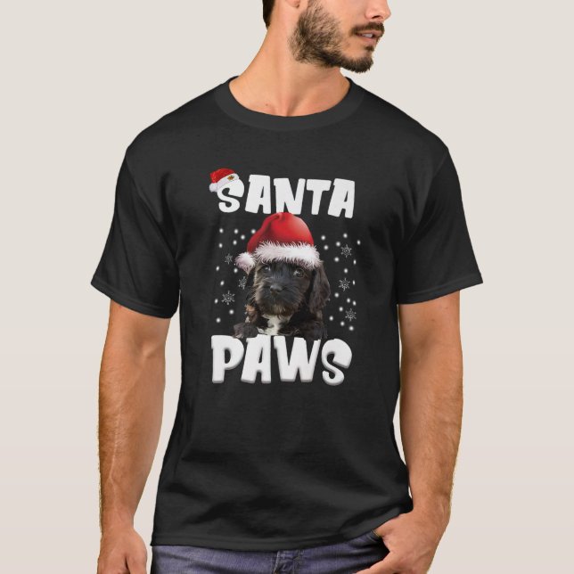 Funny Cockapoo jul Ljus Träd Hund älskare Xma T Shirt (Framsida)