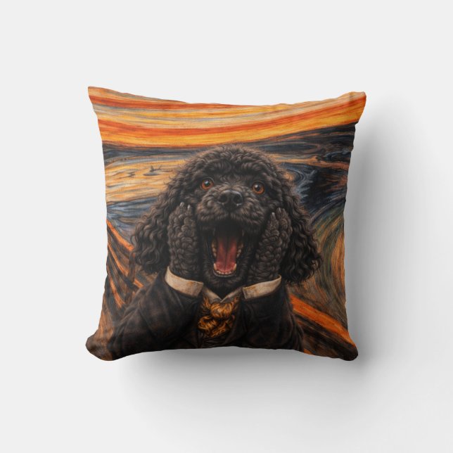 Funny Cockapoo Pillow | The Scream Dog Cushion Kudde (Framsida)