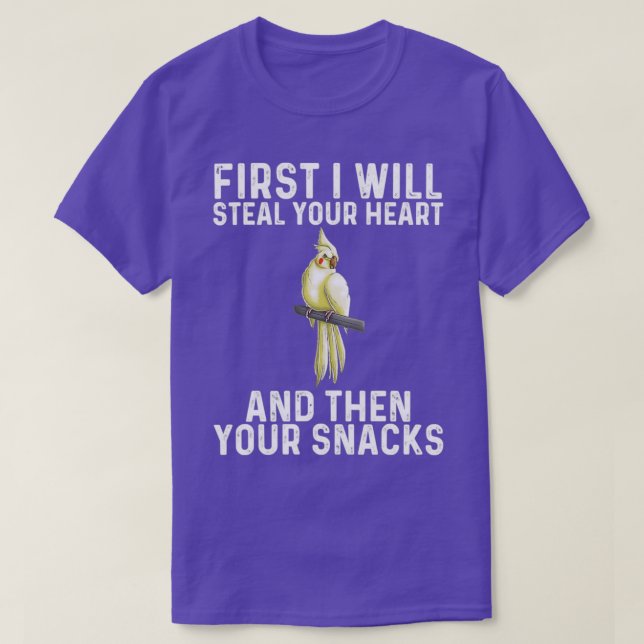 Funny Cockatiel Bird Parrot Älskare 10 T Shirt (Design framsida)