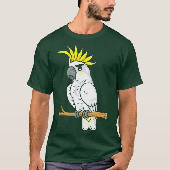 Funny Cockatoo Parrot Bird Älskare T Shirt (Framsida)
