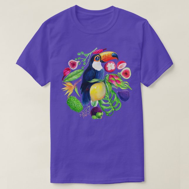 Funny Cockatoo Parrot i Träd T Shirt (Design framsida)
