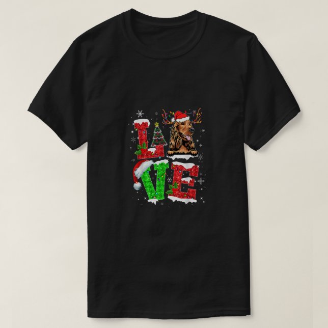 Funny Cocker Spain Hund Träd jul Ljus Xma T Shirt (Design framsida)