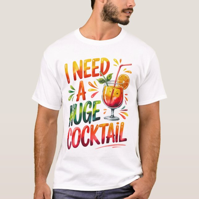 Funny Cocktail T-Shirt Design (Framsida)