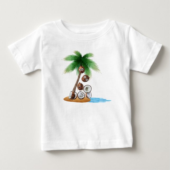 Funny Coconut Chaos - Humous Handflatan Träd T Shirt (Framsida)