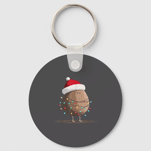 Funny Coconut Christmas Graphics Lights Lover  Nyckelring (Framsida)