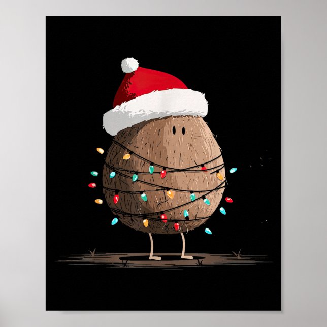 Funny Coconut Christmas Graphics Lights Lover  Poster (Framsidan)
