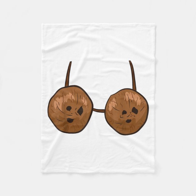 Funny Coconut Summer Coconuts Bra Funny Halloween  Fleecefilt (Framsidan)