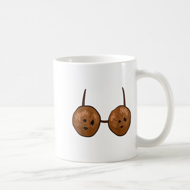 Funny Coconut Summer Coconuts Bra Funny Halloween  Kaffemugg (Höger)