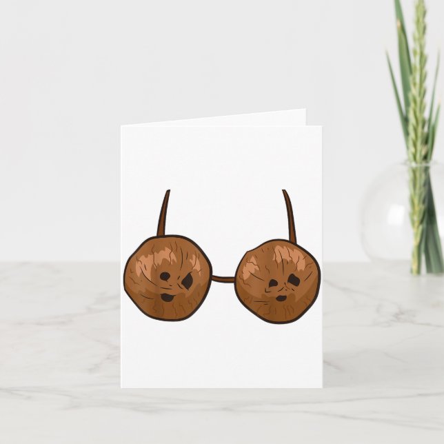 Funny Coconut Summer Coconuts Bra Funny Halloween  Kort (Framsida)