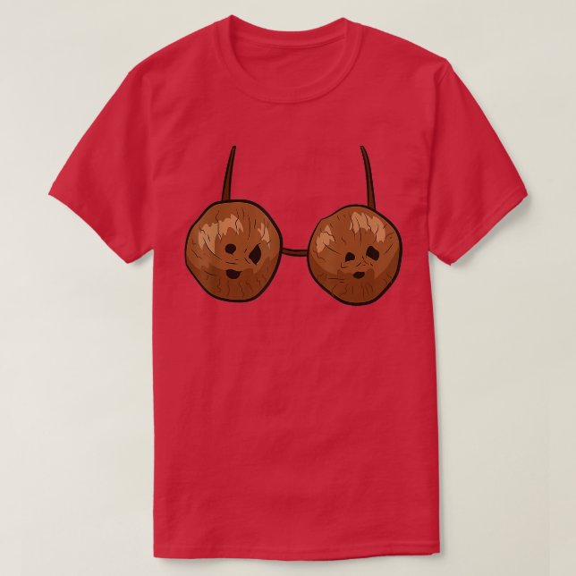 Funny Coconut Summer Coconuts Bra Funny Halloween T Shirt (Design framsida)