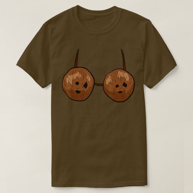 Funny Coconut Summer Coconuts Bra Funny Halloween  T Shirt (Design framsida)