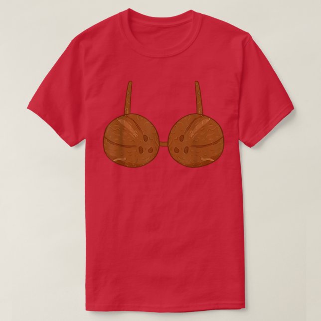 Funny Coconut Summer Coconuts Bra Funny Halloween  T Shirt (Design framsida)