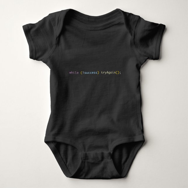 Funny Coder Baby Shower Gift | Try Again Infant T Shirt (Framsida)