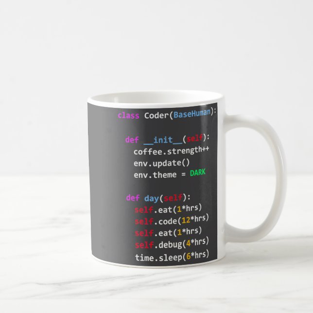 Funny Coding Python Cl Eat Code Sleep  Kaffemugg (Höger)