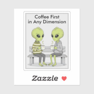 Funny Coffee and Aliens Klistermärken