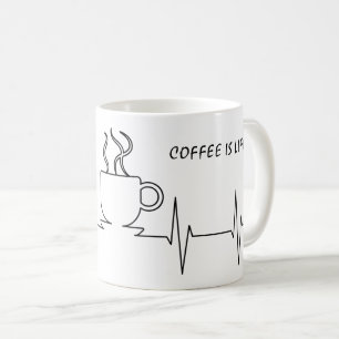 Funny Coffee är Life EKG Kaffemugg
