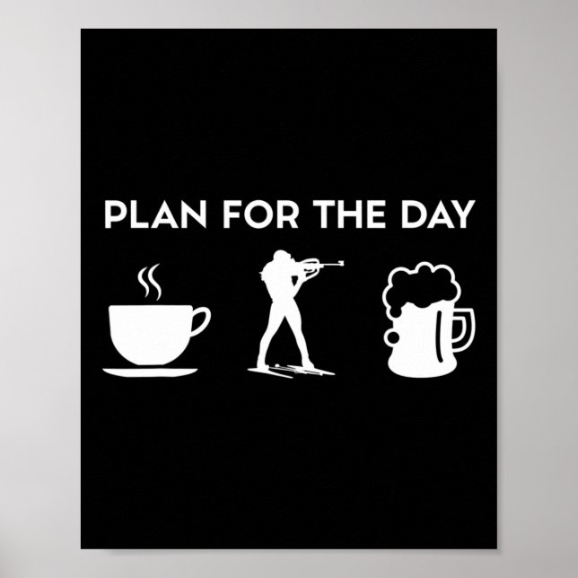 Funny Coffee Biathlon Biathlonist Beer Poster (Framsidan)