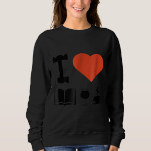 Funny Coffee Bokar och Vin Älskare Novelty T Shirt