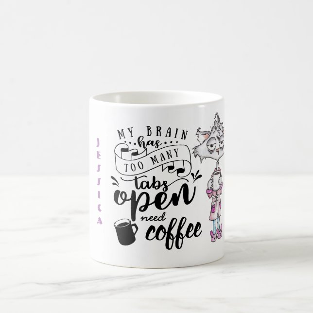 FUNNY COFFEE-citattecken Mugg - BrainFör många fli (Center)