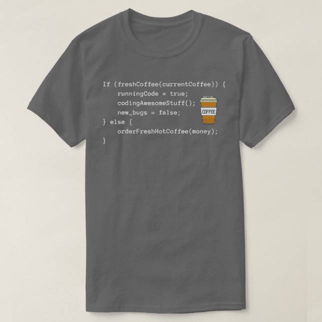Funny Coffee Coding Programmer Java Developer  T Shirt (Design framsida)