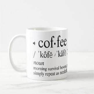 Funny Coffee Definition Morning Survival Beverage Kaffemugg