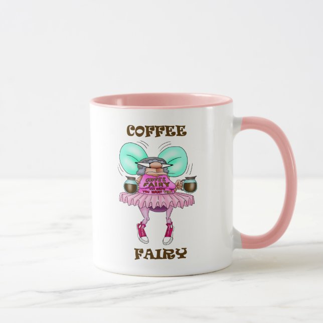 Funny Coffee Fairy Humor Mugg (Höger)
