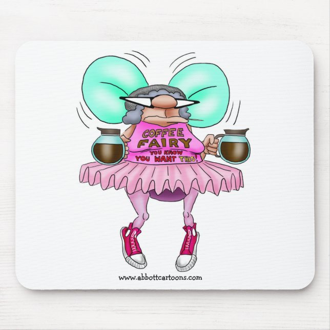 Funny Coffee Fairy Mouse Pad Musmatta (Framsidan)