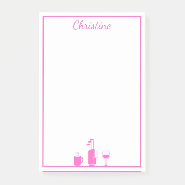 Funny Coffee Golf Vin Personlig Post-it Block (Framsida)