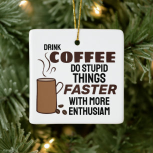 Funny Coffee-julprydnad Julgransprydnad Keramik