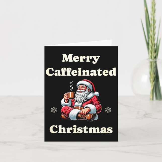 Funny Coffee Lover Holiday Merry Caffeinated Chris Kort (Framsida)