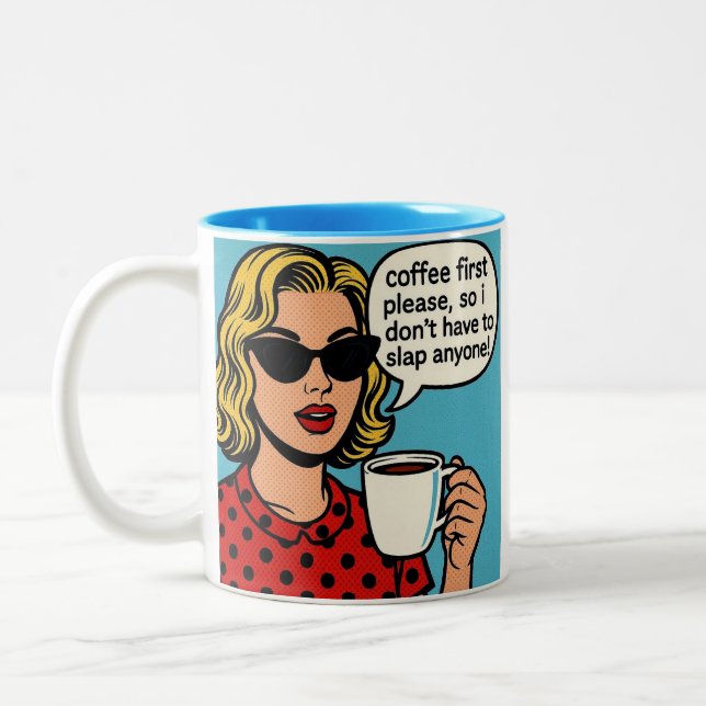Funny coffee mug  Två-Tonad mugg (Vänster)